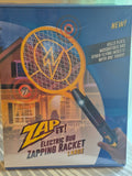 Boîte Zap It! Electric Bug Zapping Racket Large avec raquette jaune et noire