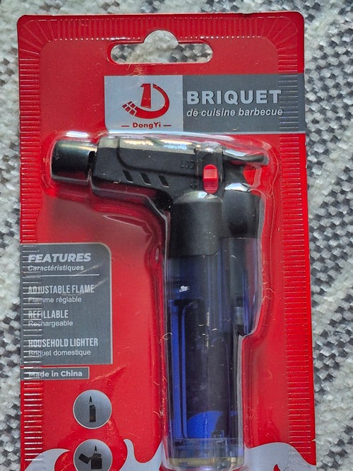 Briquet chalumeau DongYi bleu, rechargeable