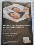 Lot de 2 protège-oreillers imperméables 50 x 70 cm neufs