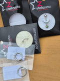 Lot de 3 piercings Stellazeta en acier chirurgical, modèles différents