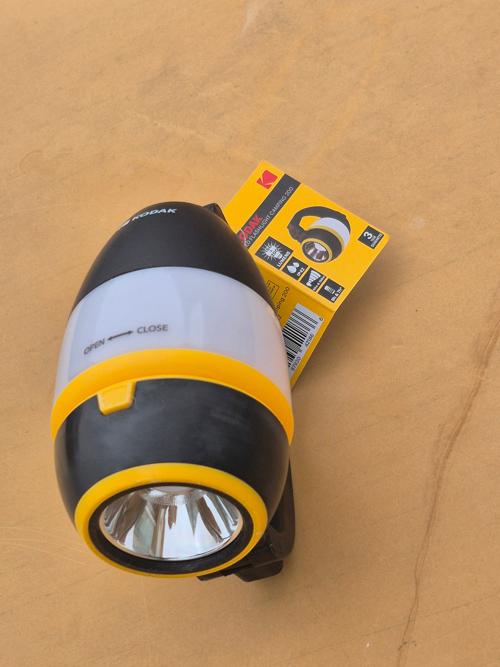 Lampe de camping Kodak LED Camping 200 – noire et jaune