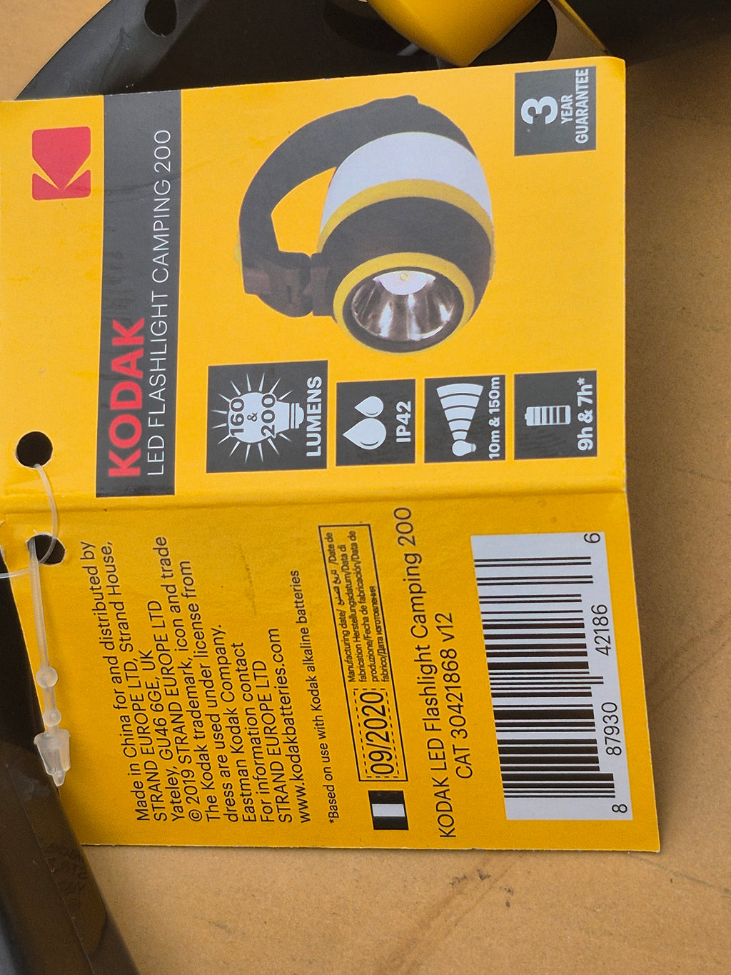 Lampe de camping Kodak LED Camping 200 – noire et jaune