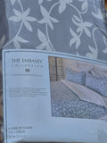 Housse de couette grise fleurie The Embassy Collection 240 × 220 cm