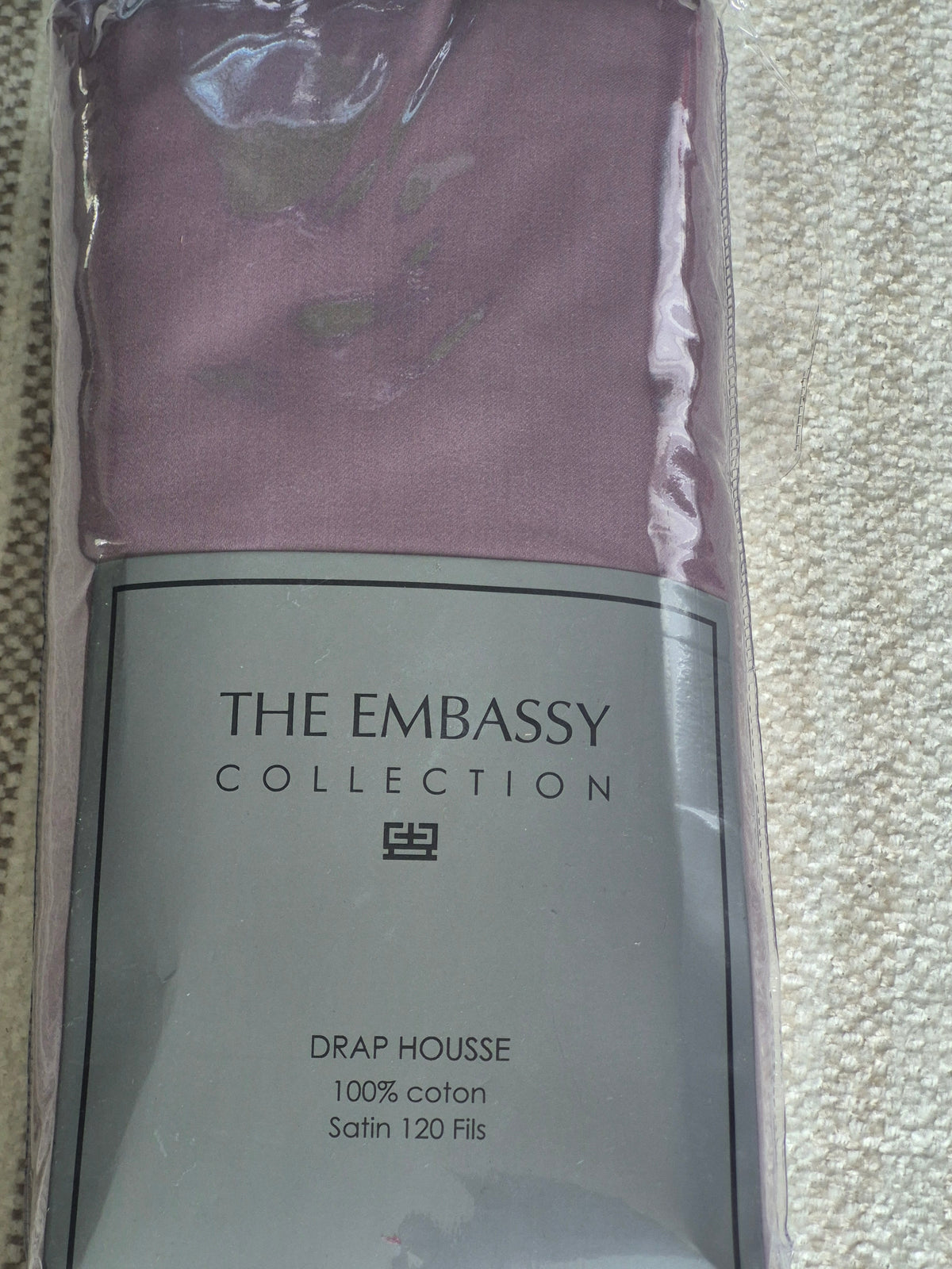 Drap-housse gris perle The Embassy Collection – 160 × 200 cm
