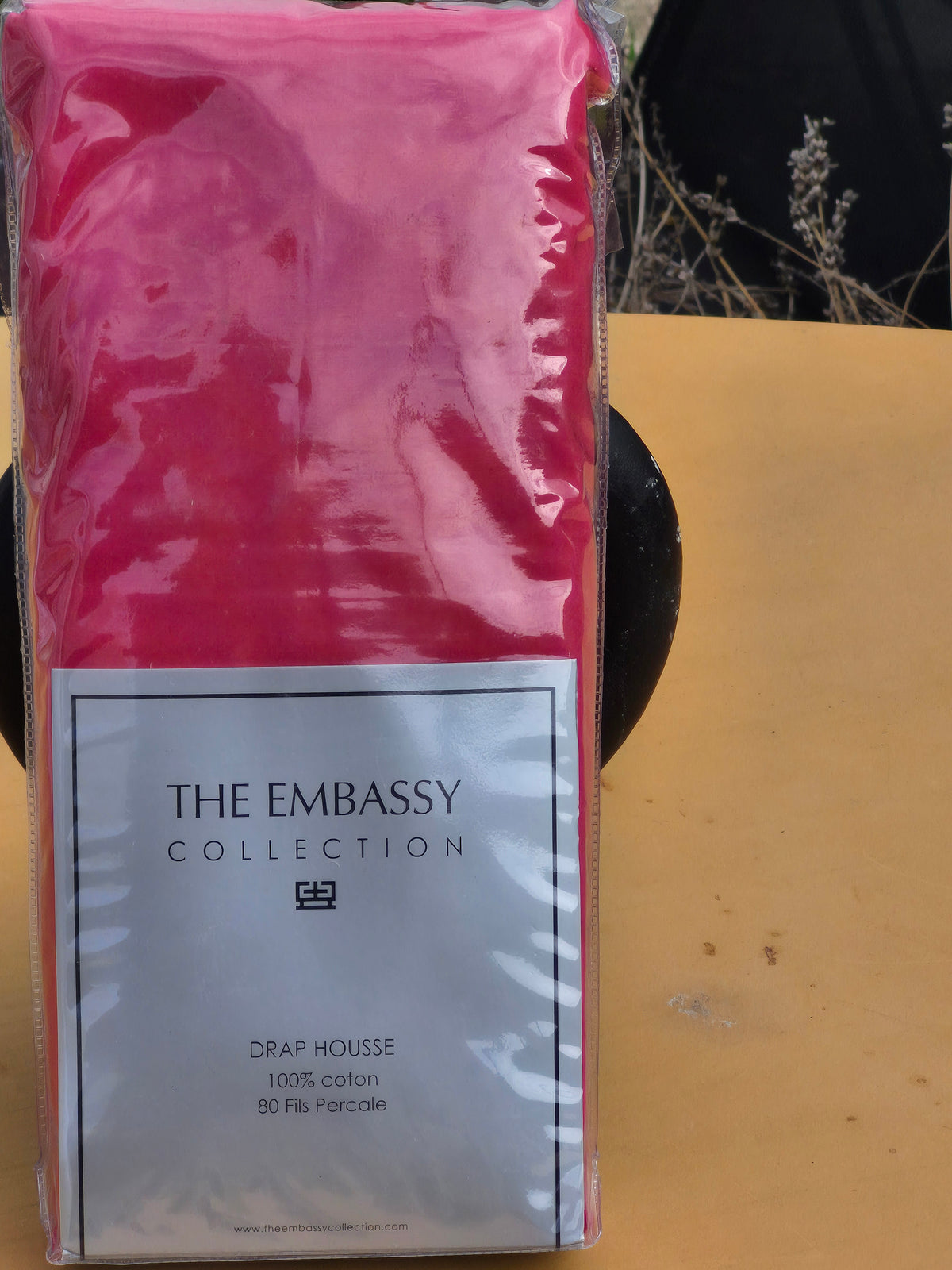 Drap-housse framboise The Embassy Collection – 160 × 200 cm